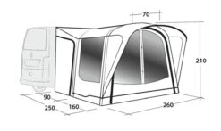 Outwell Newburg 160 Air Drive Away Awning -Outdoor World Direct 111170 newburg 160 air drawing perspective2