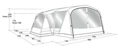 Outwell Mountain Lake 5ATC Tent (2022) -Outdoor World Direct 111198 mountain lake 5atc drawing perspective2