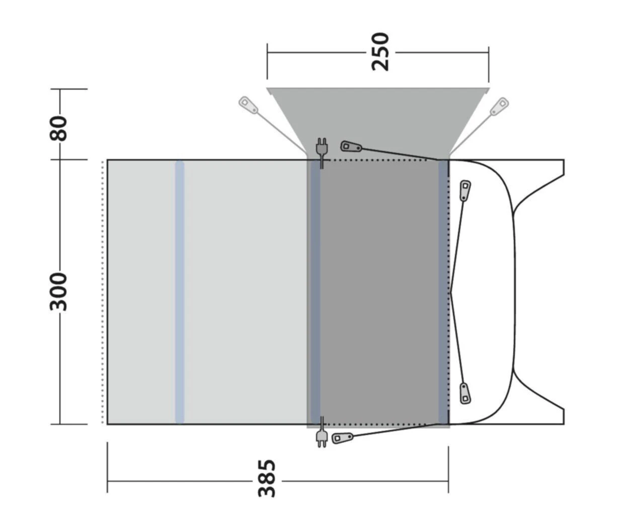 Outwell Blossburg 380 Air Drive Away Awning 2 Outwell Blossburg 380 Air Drive Away Awning - Image 2