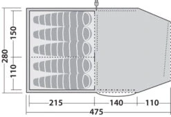 Robens Double Dreamer 5 Tent (2023) -Outdoor World Direct 130279 double dreamer 5 drawing floorplan3
