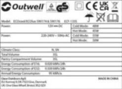 Outwell Ecocool Coolbox 35L 12/230v -Outdoor World Direct 590174 ecocool slate grey 35 12v 230v feature photo12