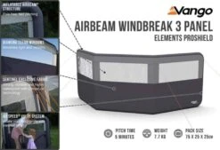 Vango Airbeam Windbreak 3 Panel (Elements Proshield) 5 Vango Airbeam Windbreak 3 Panel (Elements Proshield) -Outdoor World Direct airbeam windbreak 3 panel elements proshield high res