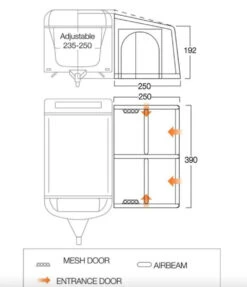 Vango Airbeam Vango Balletto Air 390 Elements Shield Caravan Awning (2023) -Outdoor World Direct balletto 390 floor