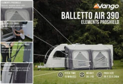 Vango Airbeam Vango Balletto Air 390 Elements ProShield Caravan Awning (2023) -Outdoor World Direct balletto air 390 eps