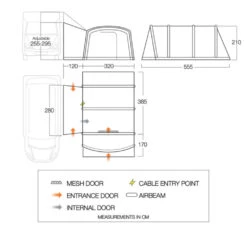 Vango Airbeam Vango Galli CC Air Tall Awning (2023) -Outdoor World Direct floorplan cc tall