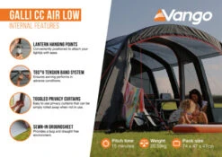 Vango Airbeam Vango Galli CC Air Low Awning (2023) -Outdoor World Direct galli cc air low2 1