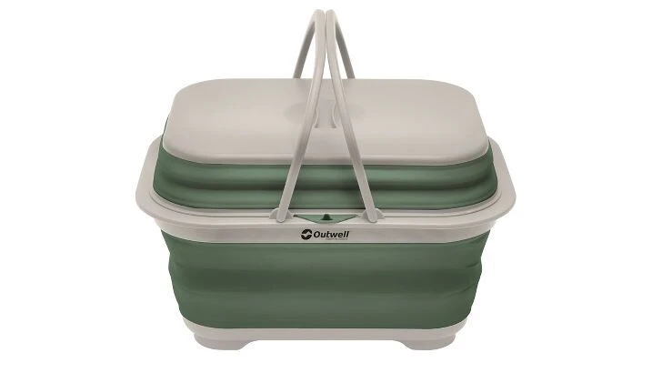 Outwell Collaps Washing Base W/handle & Lid (Shadow Green) 1 Outwell Collaps Washing Base W/handle & Lid (Shadow Green)