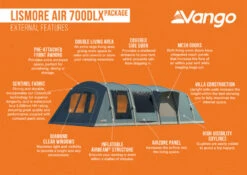 Vango Airbeam Vango Lismore Air 700DLX Tent Package (2023) 14 Vango Airbeam Vango Lismore Air 700DLX Tent Package (2023) -Outdoor World Direct lismore air 700dlx package