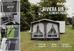 Vango Airbeam Vango Riviera Air 390 Elements ProShield Caravan Awning (2023) -Outdoor World Direct riviera air 330 eps 1