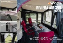Vango Airbeam Vango Riviera Air 390 Elements All Season Caravan Awning (2023) -Outdoor World Direct riviera air 390 as in